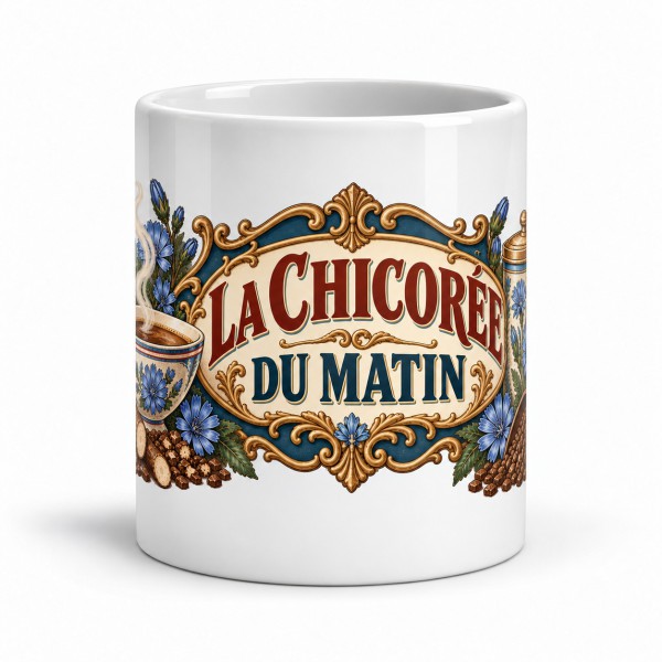 Mug chicorée - La chicorée du matin, façon affiche, Manufacture Arssans