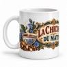 Mug chicorée - La chicorée du matin, façon affiche, anse à gauche