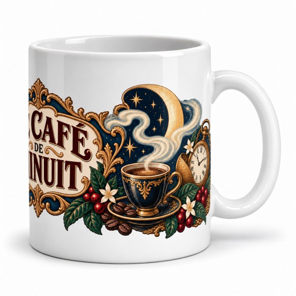 Mug café - Le café de minuit, anse à droite