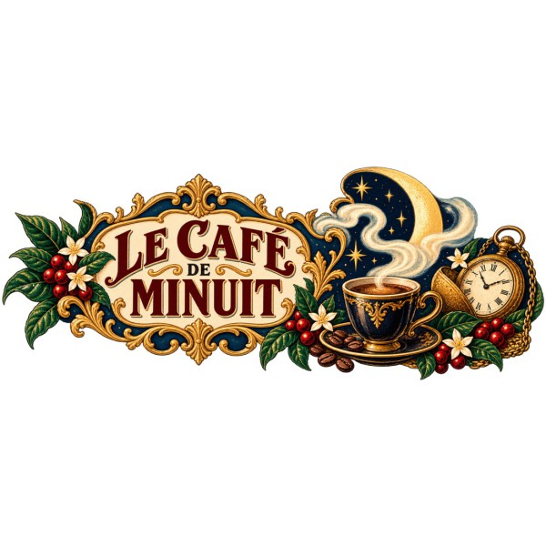 Mug café - Le café de minuit, décor à plat