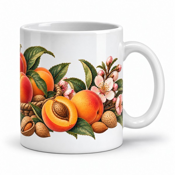 Mug gourmand - Abricots et amandes, anse à droite