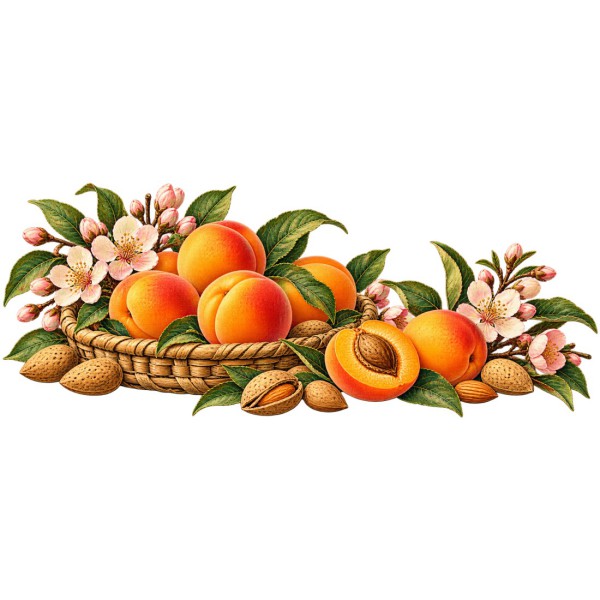 Mug gourmand - Abricots et amandes, décor à plat