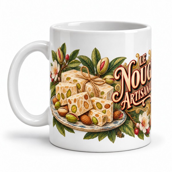 Mug gourmand - Le nougat artisanal, anse à gauche