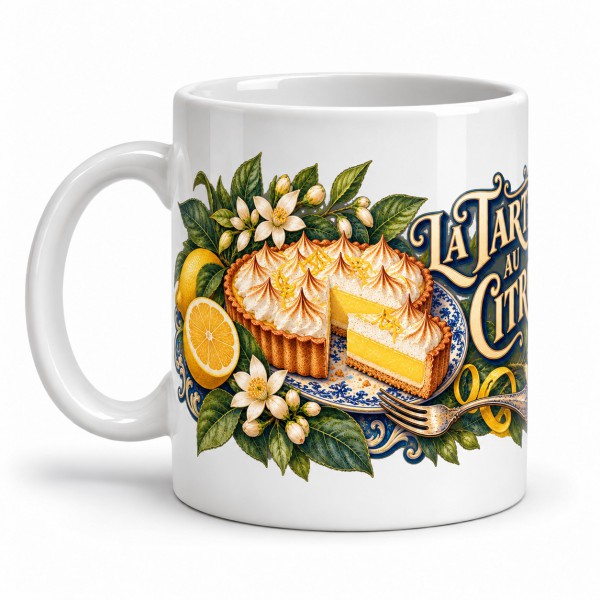Mug gourmand - La tarte au citron, anse à gauche