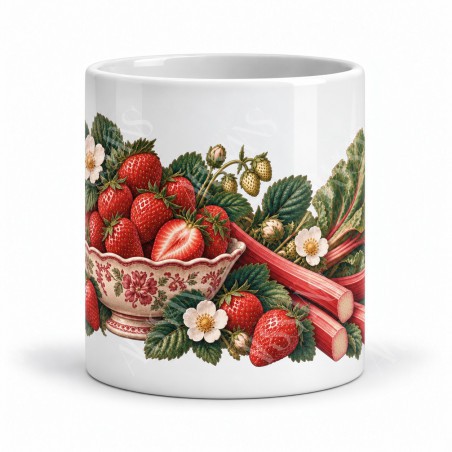 Mug gourmand - Fraises et rhubarbe, vue de face