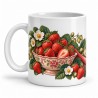 Mug gourmand - Fraises et rhubarbe, anse à gauche