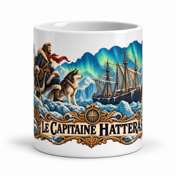 Mug Jules Verne - Le capitaine Hatteras, façon affiche, Manufacture Arssans