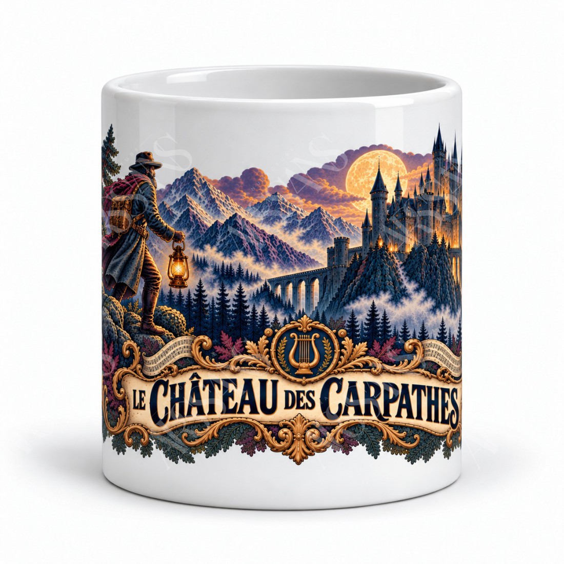 Mug Jules Verne - Le Château des Carpathes, façon affiche