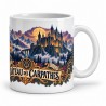 Mug Jules Verne - Le Château des Carpathes, façon affiche, anse à droite