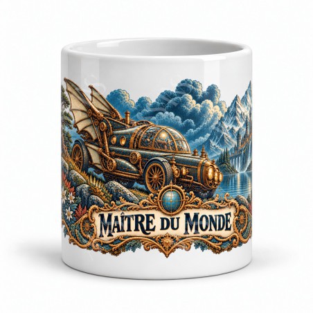 Mug Jules Verne - Maître du monde, façon affiche, vue de face