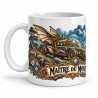 Mug Jules Verne - Maître du monde, façon affiche, anse à gauche