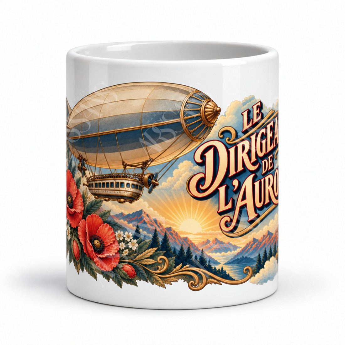 Mug voyage - Le dirigeable de l’aurore, vue de face