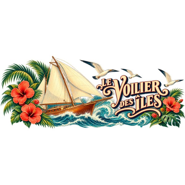 Mug voyage - Le voilier des îles, décor à plat