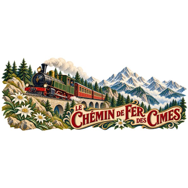 Mug rétro - Le chemin de fer des cimes, décor à plat
