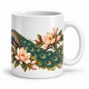 Mug nature - Paon et magnolias, anse à droite