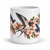 Mug nature - Les hirondelles du printemps, façon affiche, vue de face