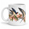 Mug nature - Les hirondelles du printemps, façon affiche, anse à gauche