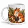 Mug nature - Le renard des sous-bois, façon affiche, anse à gauche