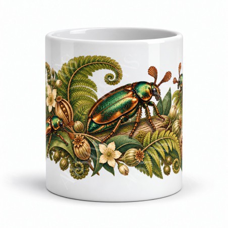 Mug nature - Scarabées et fougères, vue de face