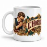 Mug métiers d’autrefois - L’horloger, façon affiche, anse à gauche
