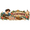 Mug métiers d’autrefois - La couturière, façon affiche, décor à plat