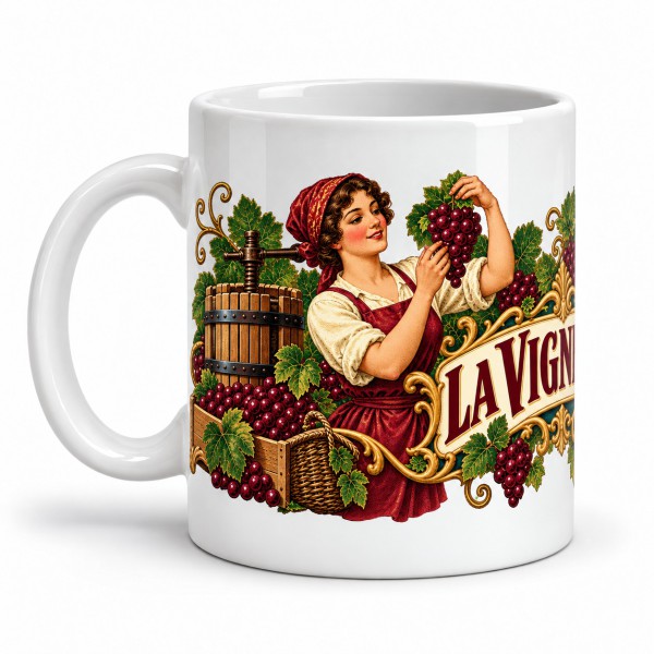 Mug métiers d’autrefois - La vigneronne, anse à gauche