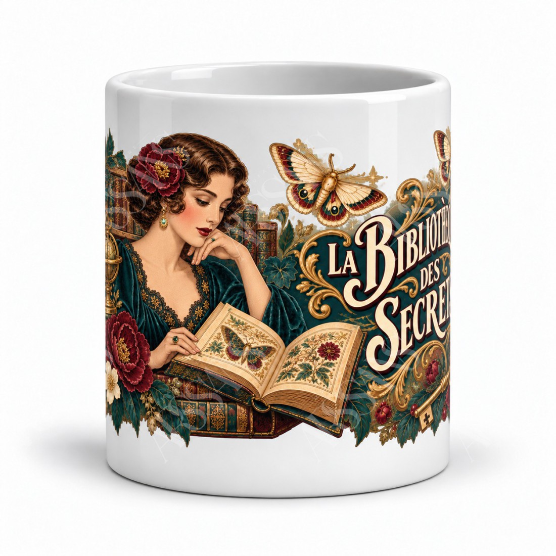 Mug imaginaire - La bibliothèque des secrets, vue de face