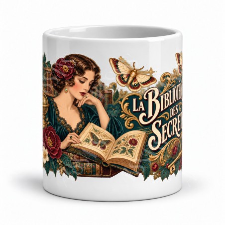 Mug imaginaire - La bibliothèque des secrets, vue de face