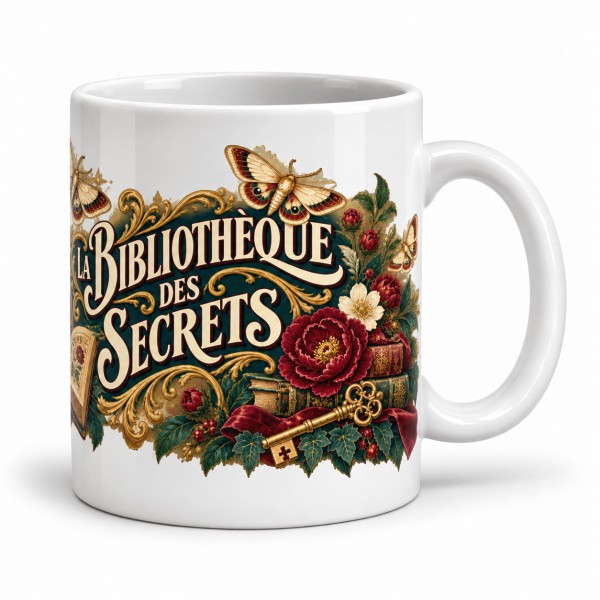 Mug imaginaire - La bibliothèque des secrets, anse à droite