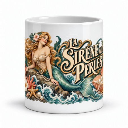 Mug imaginaire - La sirène aux perles, vue de face