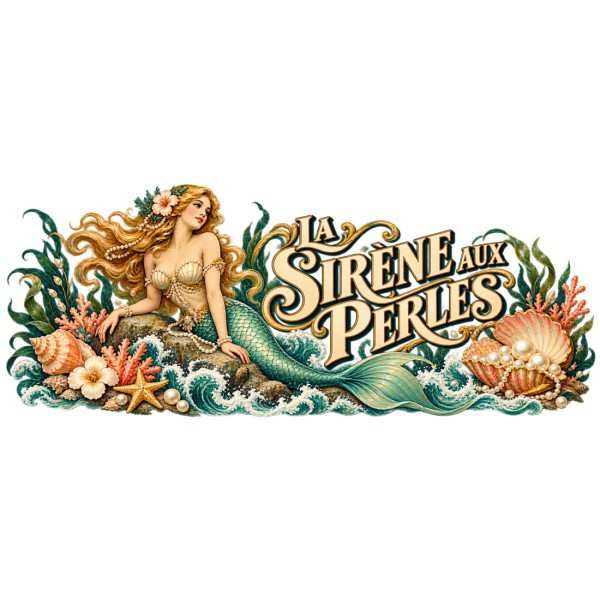 Mug imaginaire - La sirène aux perles, décor à plat