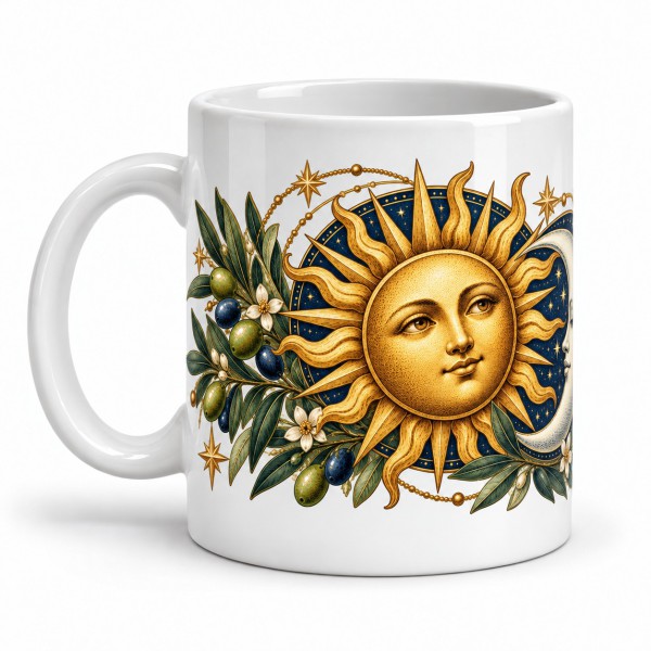 Mug imaginaire - Le soleil et la lune, anse à gauche