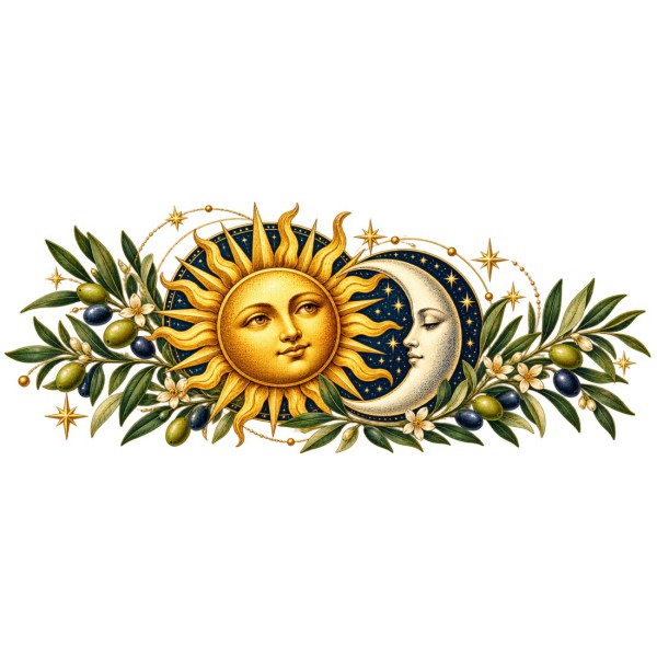 Mug imaginaire - Le soleil et la lune, décor à plat