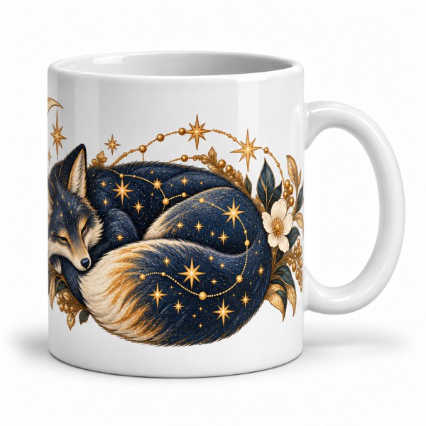 Mug imaginaire - Le renard des constellations, anse à droite