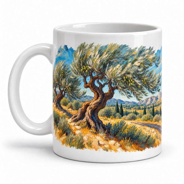 Mug Provence - Oliviers sous le mistral, anse à gauche