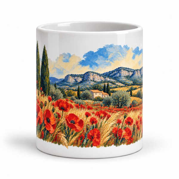 Mug Provence - Coquelicots et cyprès, Manufacture Arssans