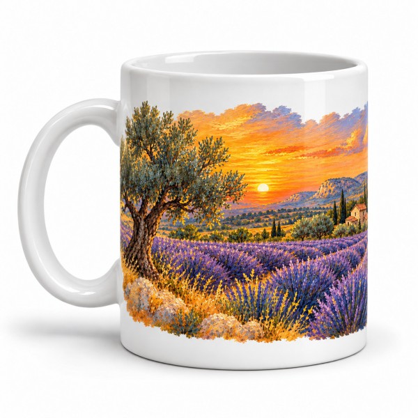 Mug Provence - Lavandes au couchant, anse à gauche