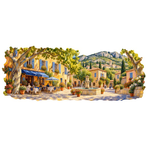 Mug Provence - Place du village, décor à plat