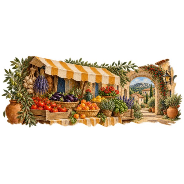 Mug Provence - Marché de Provence, décor à plat
