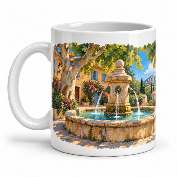 Mug Provence - Fontaine à l’ombre des platanes, anse à gauche