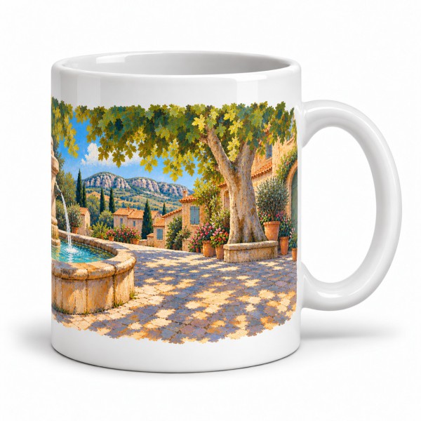 Mug Provence - Fontaine à l’ombre des platanes, anse à droite
