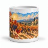 Mug Provence - Vignes d’automne, façon tableau, vue de face