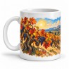Mug Provence - Vignes d’automne, façon tableau, anse à gauche