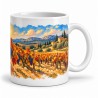 Mug Provence - Vignes d’automne, façon tableau, anse à droite