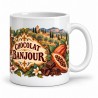 Mug chocolat - Chocolat Banjour, façon tableau, anse à droite