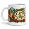 Mug café - Café des Tropiques, façon tableau, anse à gauche