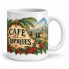 Mug café - Café des Tropiques, façon tableau, anse à droite