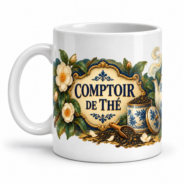 Mug thé - Comptoir de thé, anse à gauche