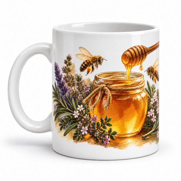 Mug gourmand - Miel de garrigue, anse à gauche