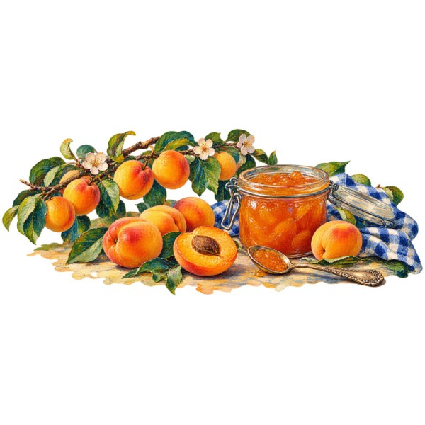 Mug gourmand - Confiture d’abricots, décor à plat